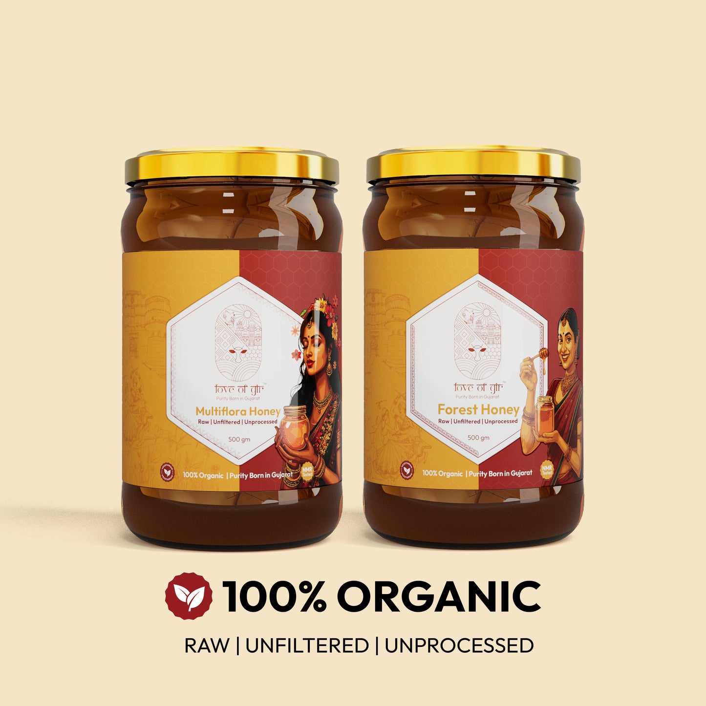 Forest Honey + Multiflora Honey Combo (500GM Each)