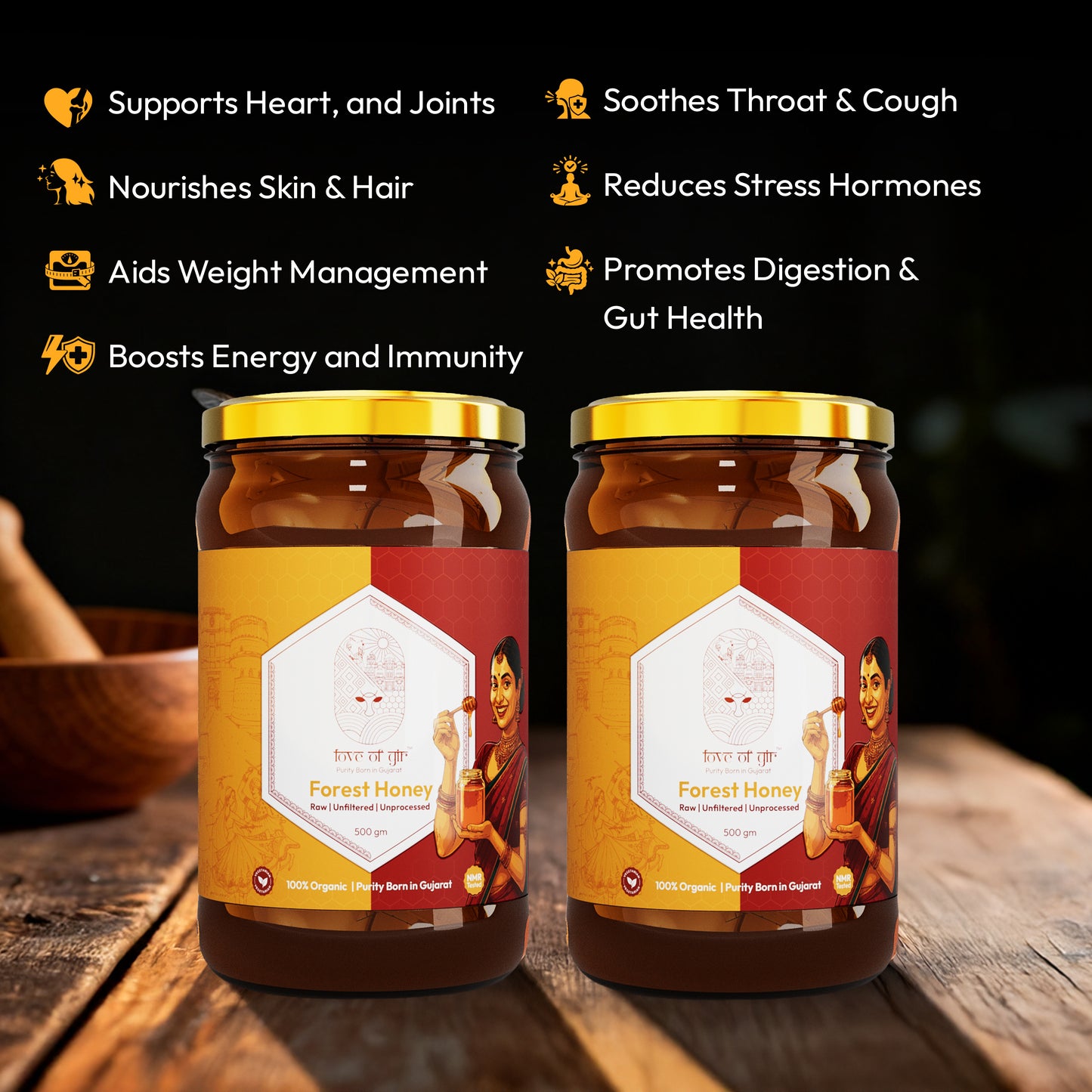 Forest Honey + Multiflora Honey Combo (500GM Each)
